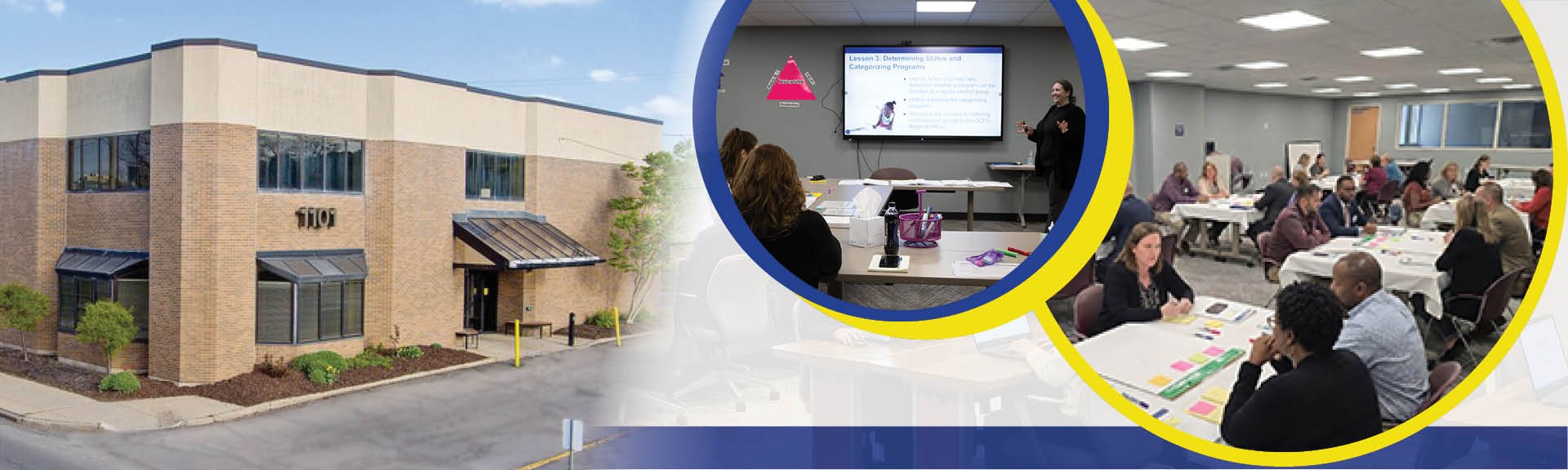 Accessible community room with kitchenette, Syracuse meeting room rental with flexible seating